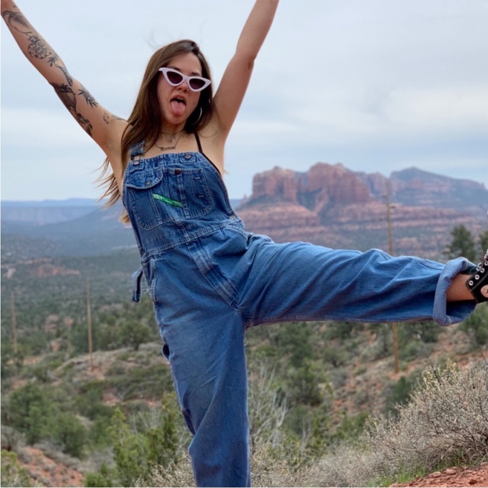 Vintage Key Denim Bib Overalls 90’s Carpenter Utility Fishermencore Dungarees XL